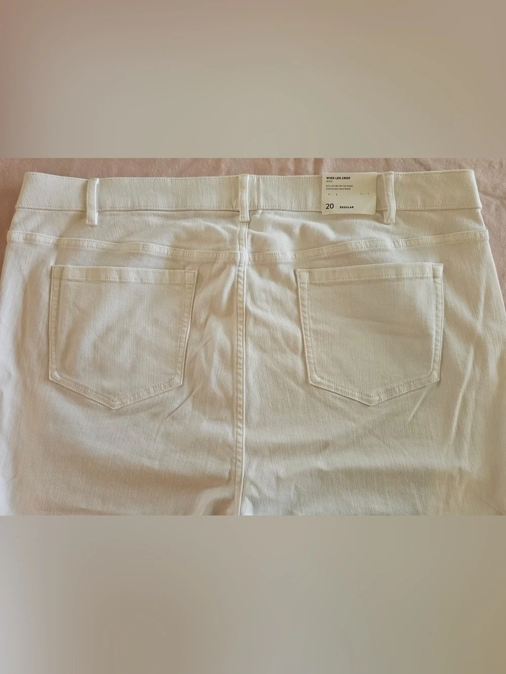 J. Jill White Denim Button-Front Wide Leg Crop